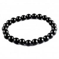 Black Tourmaline Bead Bracelet - Click Image to Close